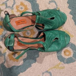 Miz Mooz Teal Leather Heels
